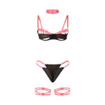 SUBBLIME - 955298 COMPLETO REGGISENO CON COLLANA E DETTAGLI GAMBA ROSA FLUO S/M - immagine 6