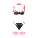 SUBBLIME - 955298 COMPLETO REGGISENO CON COLLANA E DETTAGLI GAMBA ROSA FLUO S/M - immagine 5