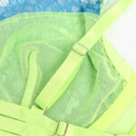 SUBBLIME - 955311 COMPLETO REGGISENO CON PIZZO E LINEE GIARRETRICI VERDE E BLU S/M - immagine 8