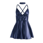 SUBBLIME - 955410 ABITO CON SPALLINE IN PELLE BLU S/M - immagine 6