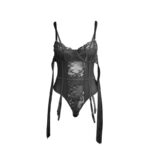 SUBBLIME - 955496 BODY IN PIZZO CON FIOCCHI E GIARRETTIERE NERO S/M - immagine 4