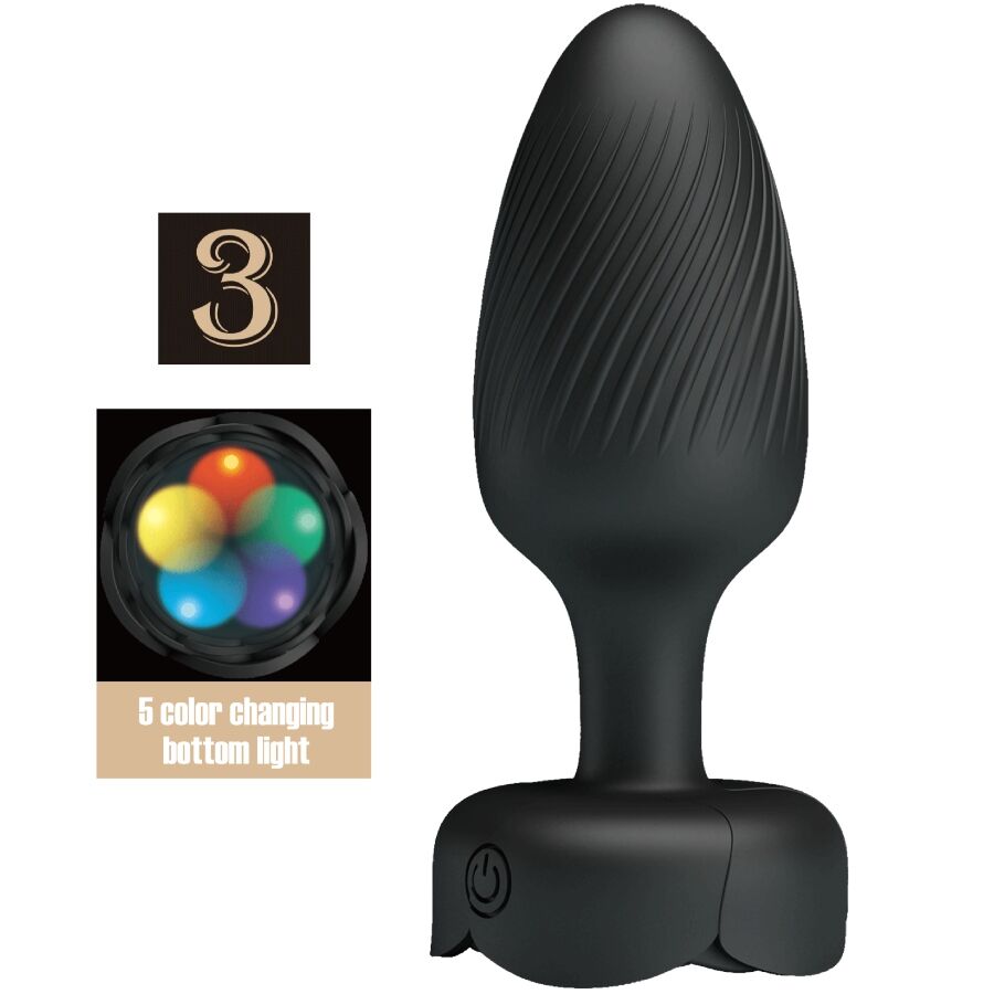 img_202915_1ccf5801bf1e8930b51eec65971105b3_1.jpg PRETTY LOVE - OSBORN PLUG ANALE CON LUCE LED NERO 9,8 CM - immagine 1