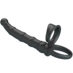 PRETTY LOVE - TATUM ANELLO PER PENE VIBRANTE CON TAPPO 10 VIBRAZIONI NERO - immagine 2
