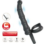 PRETTY LOVE - TATUM ANELLO PER PENE VIBRANTE CON TAPPO 10 VIBRAZIONI NERO - immagine 4