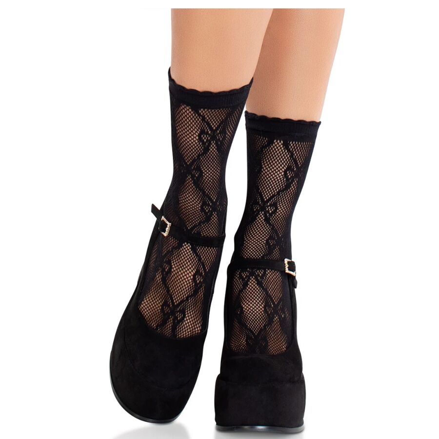 img_205306_0f20577891b9449ea1ae6dbca50ac283_1.jpg LEG AVENUE - CALZINI IN PIZZO CON FIOCCO IN PIZZO NERO - immagine 1