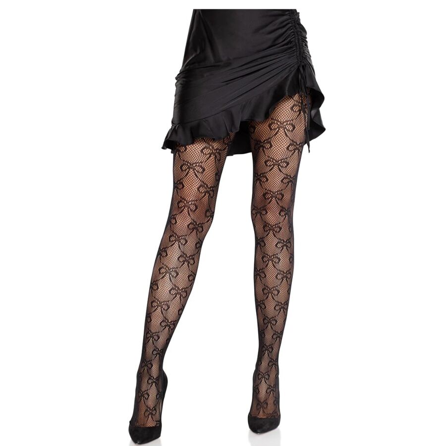 img_205336_109531a283be0719402c3cfc132c730e_1.jpg LEG AVENUE - COLLANT A RETE CON FIOCCO NERO - immagine 1