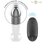 INTENSE - ANAL PLUG 10 VIBRAZIONI DILDO METALLO CON TELECOMANDO M - immagine 4