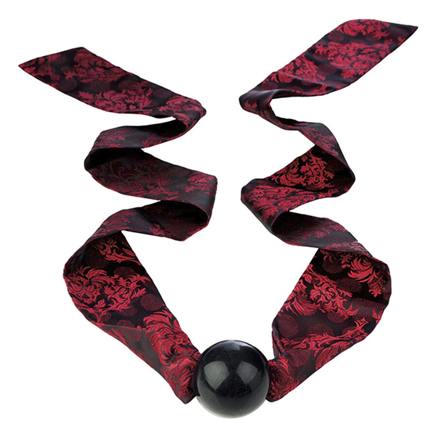 img_208140_1bf217ce24b151091c3dcf00f2e87ee9_1.jpg CALEXOTICS - SCANDAL BALL GAG CON FIOCCO NERO/ROSSO - immagine 1