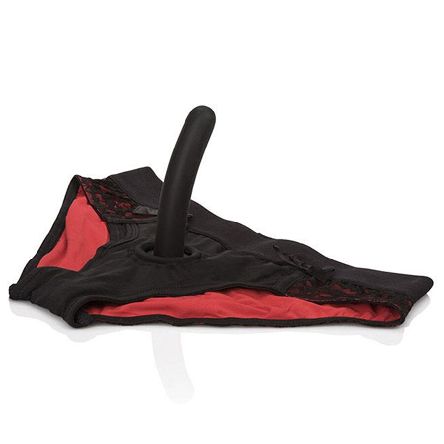 img_208188_b7034327626bdd90bd0369663f89b0d9_1.jpg CALEXOTICS - SCANDAL SET DE BRAGUITAS ROJAS CON DILDO TALLA S/M - immagine 1