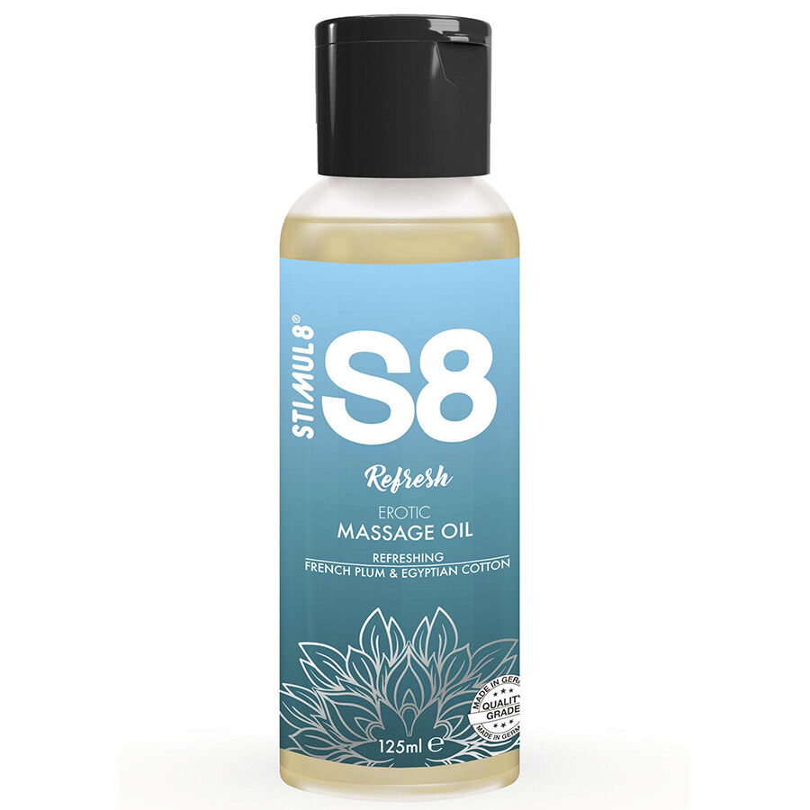 img_209234_93396d9c794420410ae8fc0af2916ecd_1.jpg STIMUL8 - S8 OLIO DA MASSAGGIO IN COTONE REFRESH 125 ML - immagine 1