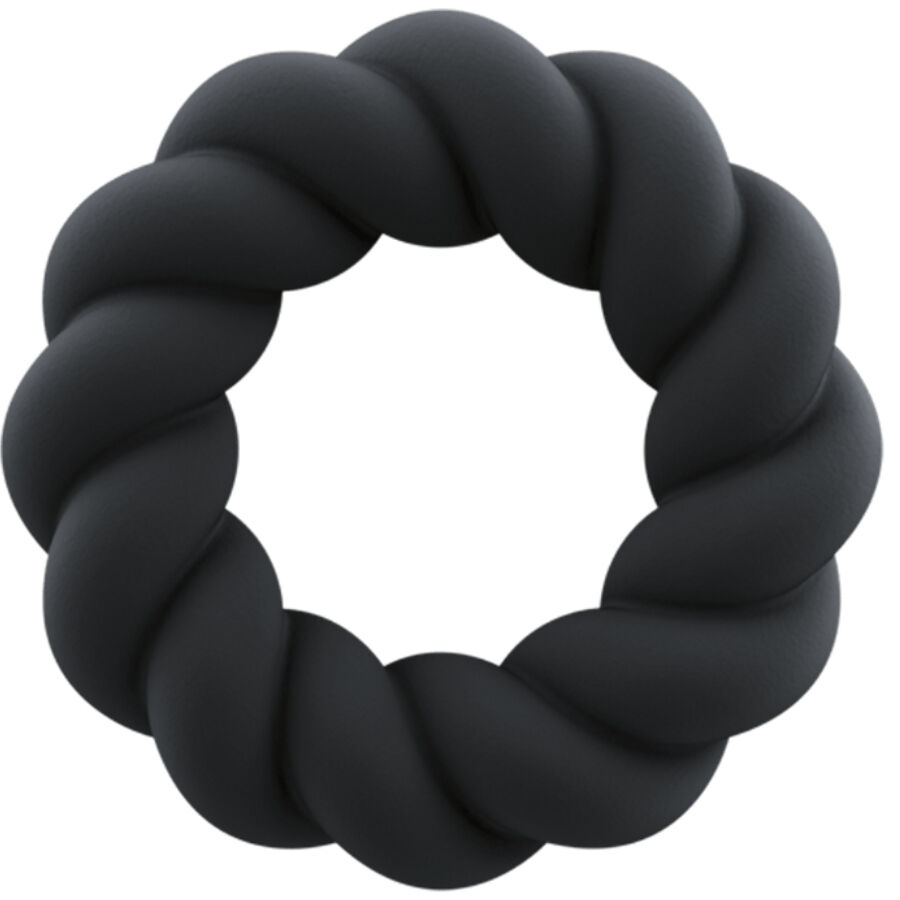 img_211152_874b2a6824c86e8ba5aab42fabe717e4_1.jpg ROCKS-OFF - ANELLO MASTURBATORE TWIST IN SILICONE NERO - immagine 1
