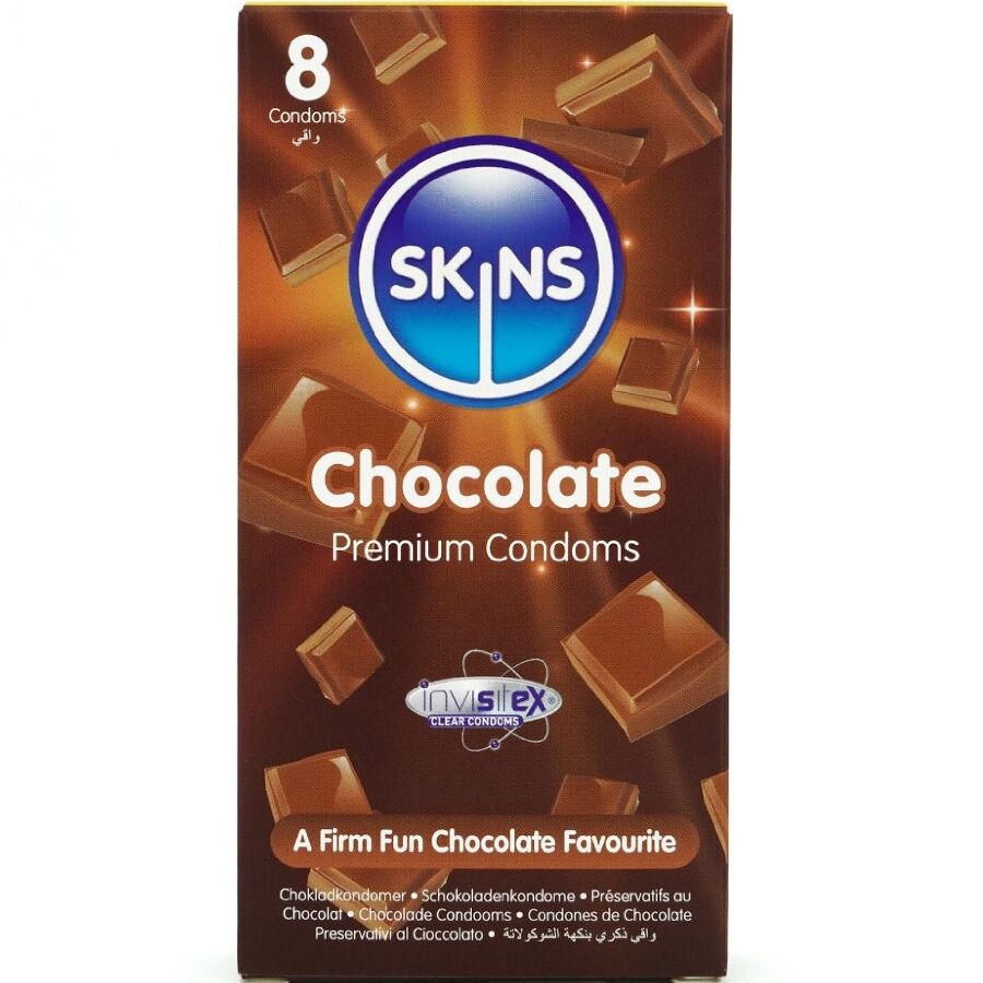 img_213360_33224050ded6f929ad223cb4ffdddd43_1.jpg SKINS - PRESERVATIVI PREMIUM AL CIOCCOLATO CONFEZIONE DA 8 - immagine 1