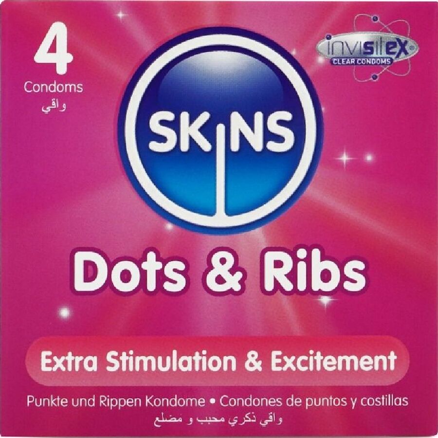 img_213383_f4a4b4a510223a7896049bf4739171a9_1.jpg SKINS - DOTS & RIBS PREMIUM CONDOMS CONFEZIONE DA 4 - immagine 1