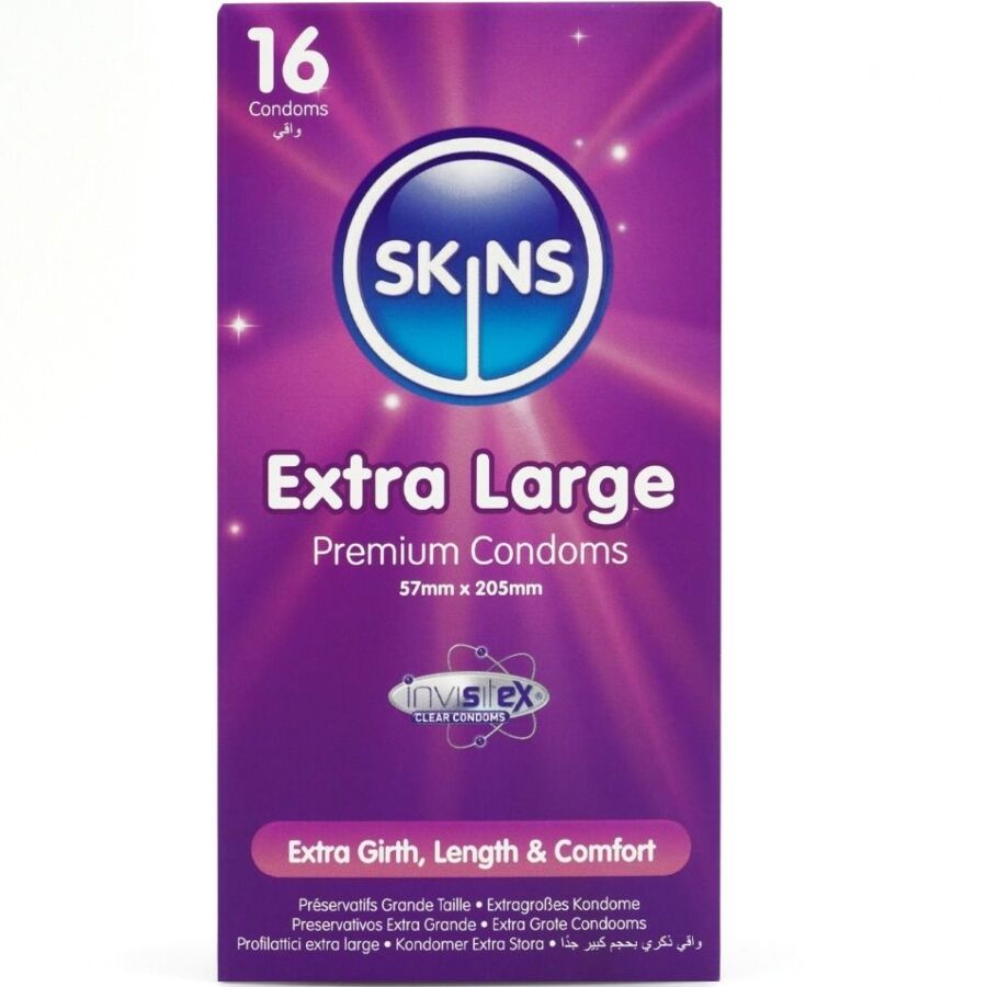 img_213385_644f9d0b4bfaeb9d33988fc7f12cdd3a_1.jpg SKINS - PRESERVATIVI EXTRA LARGE PREMIUM CONFEZIONE DA 16 - immagine 1