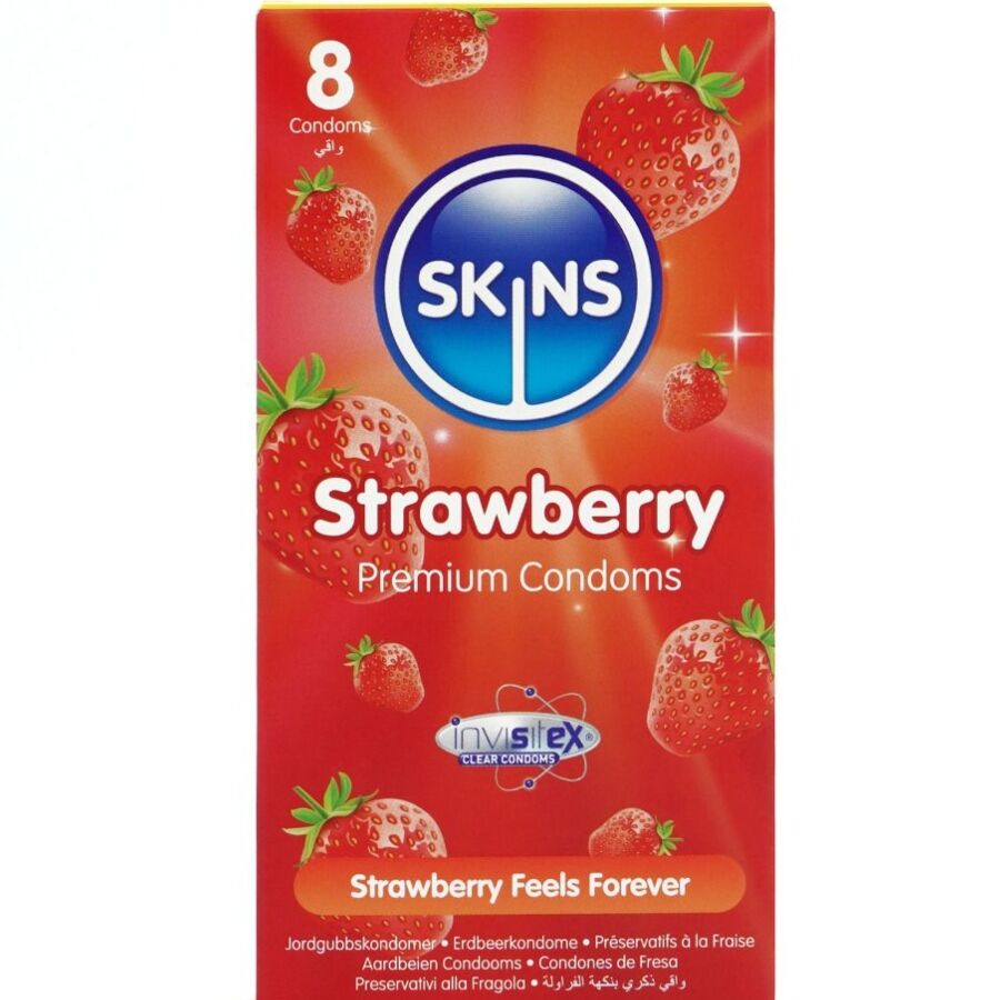 img_213456_65c0a1a7e8ae1c7cb0152682d3df053c_1.jpg SKINS - PRESERVATIVI PREMIUM ALLA FRAGOLA CONFEZIONE DA 8 - immagine 1