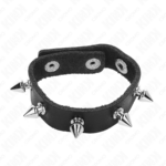 KINK - ANELLO PER PENE IN PELLE CON PUNTE 21,5 X 1,6 CM - immagine 4