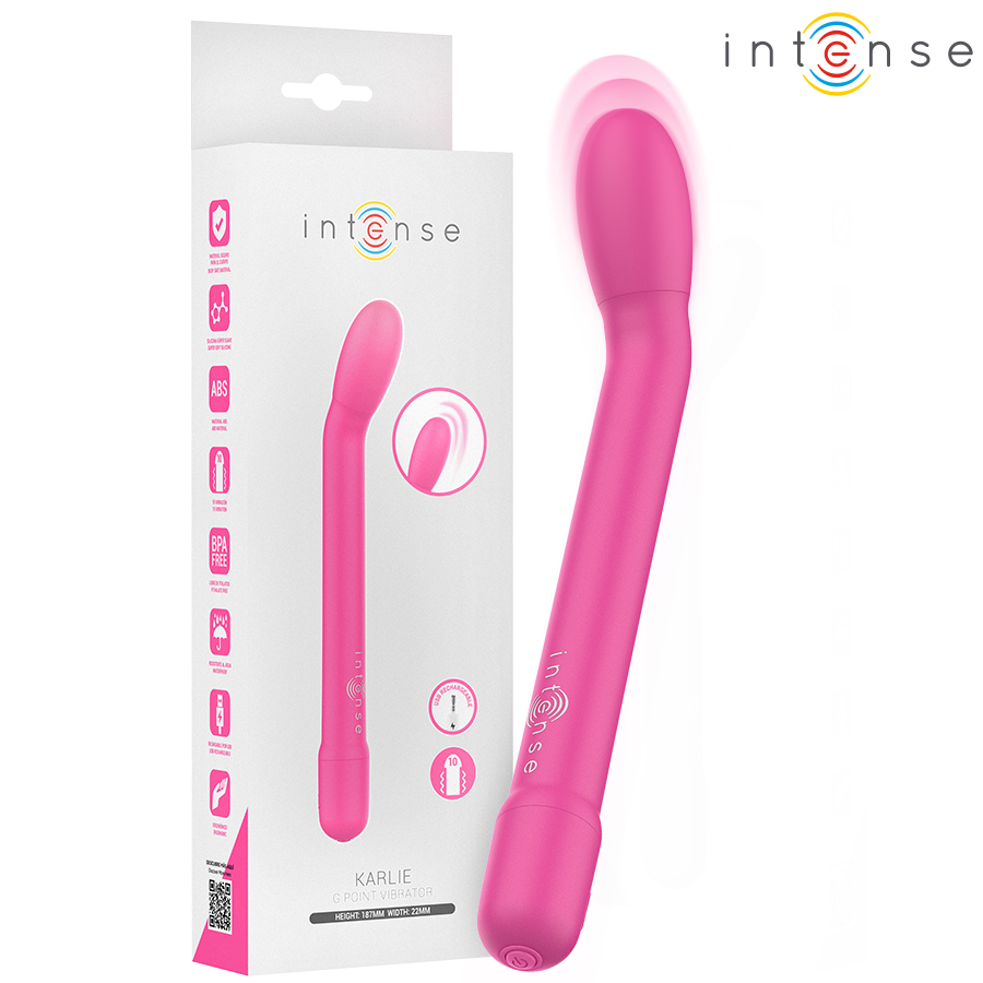 img_213778_89f1c99767df95513754ddb710a2450d_1.png INTENSE - KARLIE STIMOLATORE PUNTO G RICARICABILE ROSA - immagine 1