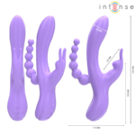 INTENSE - MIKO TRIPLO VIBRATORE CONIGLIO & STIMOLATORE & ANALE 7 VIBRAZIONI VIOLA - immagine 3