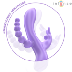 INTENSE - MIKO TRIPLO VIBRATORE CONIGLIO & STIMOLATORE & ANALE 7 VIBRAZIONI VIOLA - immagine 4