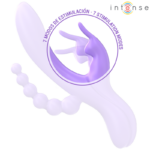 INTENSE - MIKO TRIPLO VIBRATORE CONIGLIO & STIMOLATORE & ANALE 7 VIBRAZIONI VIOLA - immagine 6