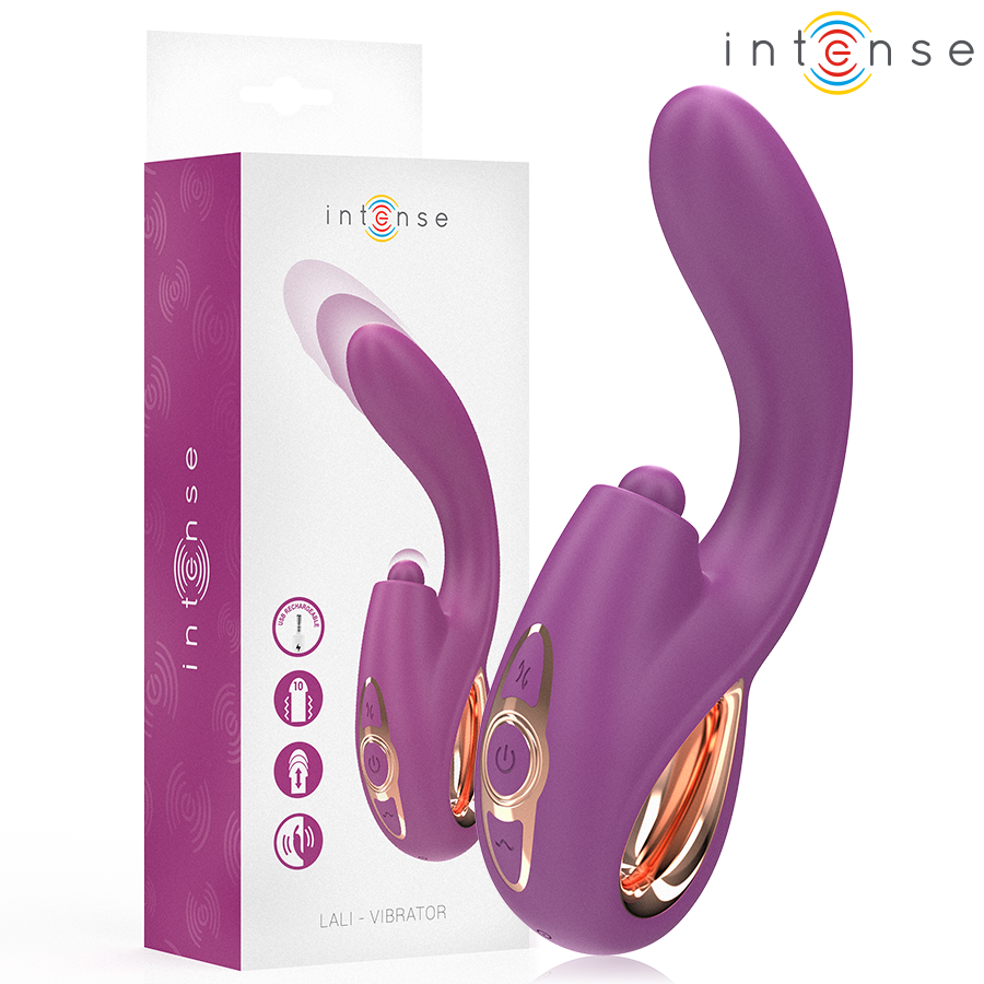 img_213980_2427c965ed5155cef6ac479706189788_1.png INTENSE - LALI VIBRATORE MULTIFUNZIONE PUNTO G TAPPING & THRUST & VIBRATION VIOLA - immagine 1