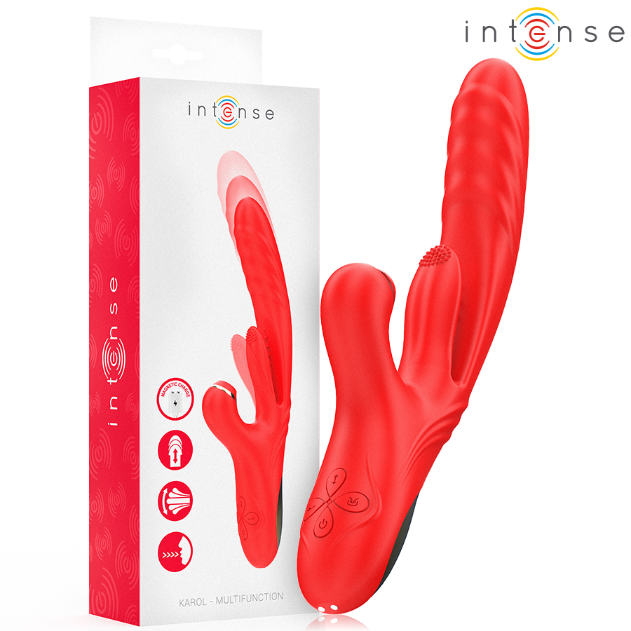 img_213989_e69c9c569391d87174e2bf7270e811c5_1.png INTENSE - KAROL VIBRATORE MULTIFUNZIONE SPINTA E STIMOLAZIONE E ONDE STIMOLANTI ROSSO - immagine 1