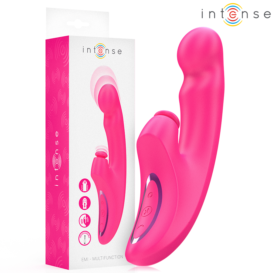 img_214006_3b079de24d09e1d33fca26b172873474_1.png INTENSE - VIBRATORE EMI 13,5 CM MULTIFUNZIONE 3 IN 1 10 VIBRAZIONI ROSA - immagine 1