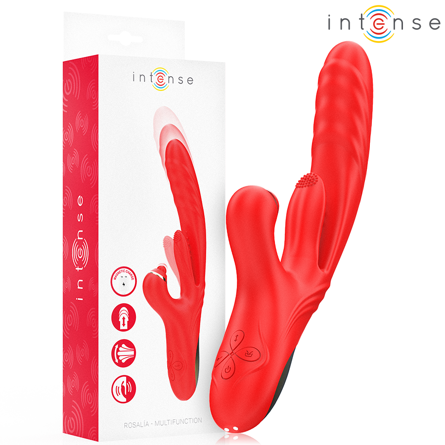 img_214027_c7f65b19b4930049ae67f4909857ab14_1.png INTENSE - VIBRATORE MULTIFUNZIONE ROSALIA 3 IN 1 ROSSO - immagine 1