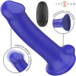 INTENSE - VIBRATORE VICTORIA CON VENTOSA 10 VIBRAZIONI BLU SCURO TELECOMANDO - immagine 2