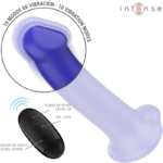 INTENSE - VIBRATORE VICTORIA CON VENTOSA 10 VIBRAZIONI BLU SCURO TELECOMANDO - immagine 4