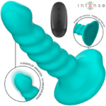 INTENSE - VIBRATORE BUFFY TAGLIA S DESIGN A SPIRALE 10 VIBRAZIONI TELECOMANDO BLU - immagine 2