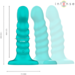 INTENSE - VIBRATORE BUFFY TAGLIA S DESIGN A SPIRALE 10 VIBRAZIONI TELECOMANDO BLU - immagine 3