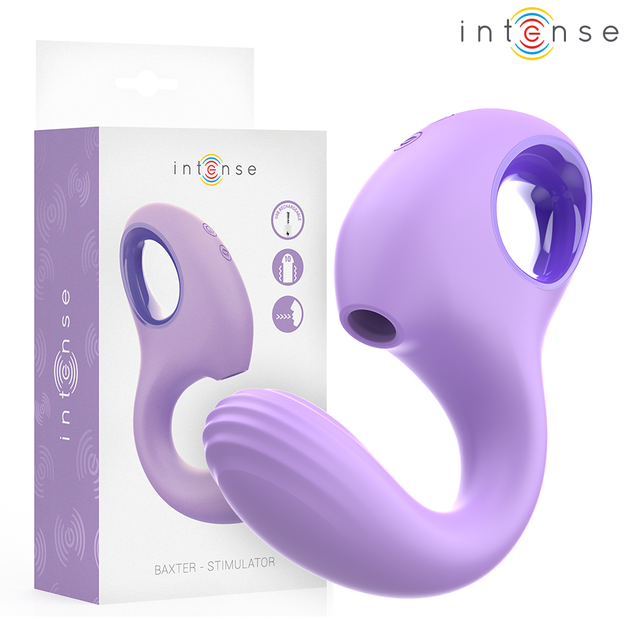 img_214123_9455900bc4e8af5336b253bb92f72316_1.png INTENSE - VIBRATORE E STIMOLATORE BAXTER VIOLA - immagine 1