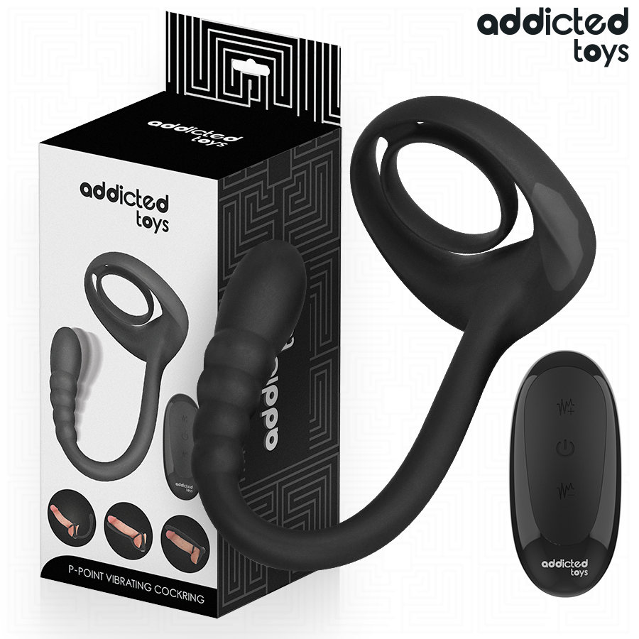 img_216324_99e36f583e508fb9cc3399913cebf312_1.png ADDICTED TOYS - ANELLO VIBRANTE PER IL PENE CON TELECOMANDO P-SPOT - immagine 1