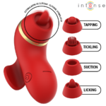 INTENSE - STIMOLATORE PATTY CON 4 TESTINE, ASPIRAZIONE, COLPIMENTO, SOLLETICO E LECCA - immagine 3