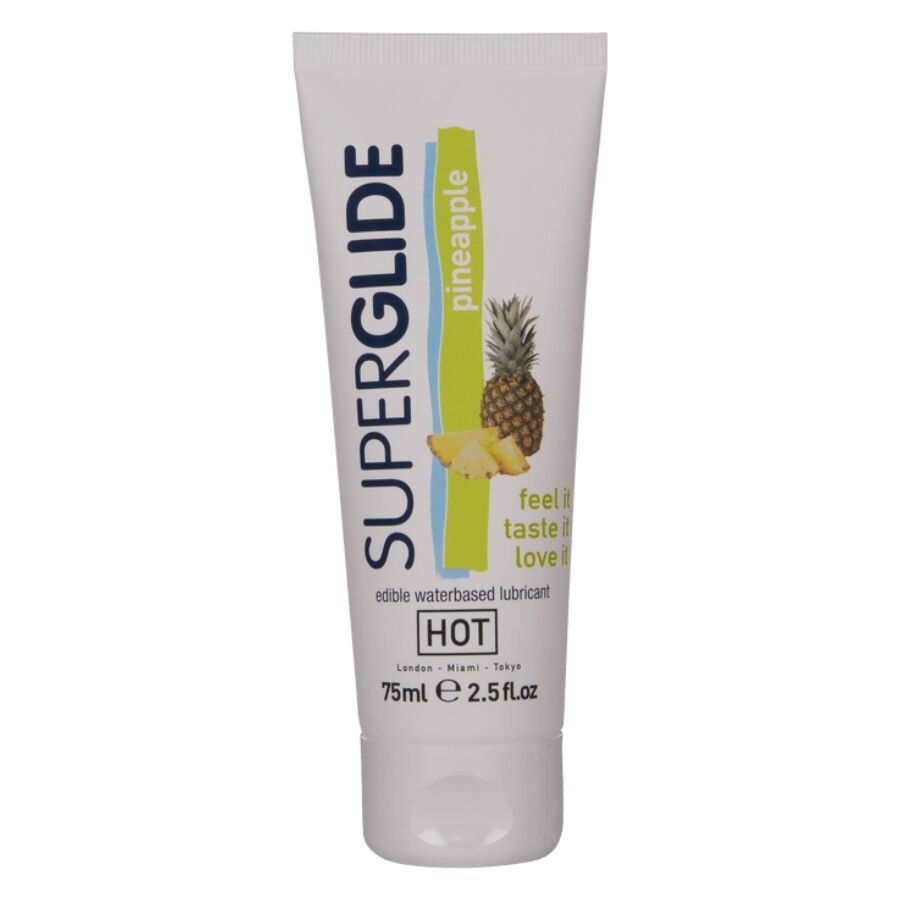 img_220758_6143681760901cd796709d0ef370107e_1.jpg HOT - SUPERGLIDE LUBRIFICANTE COMMESTIBILI A BASE D'ACQUA ANANAS 75 ML - immagine 1