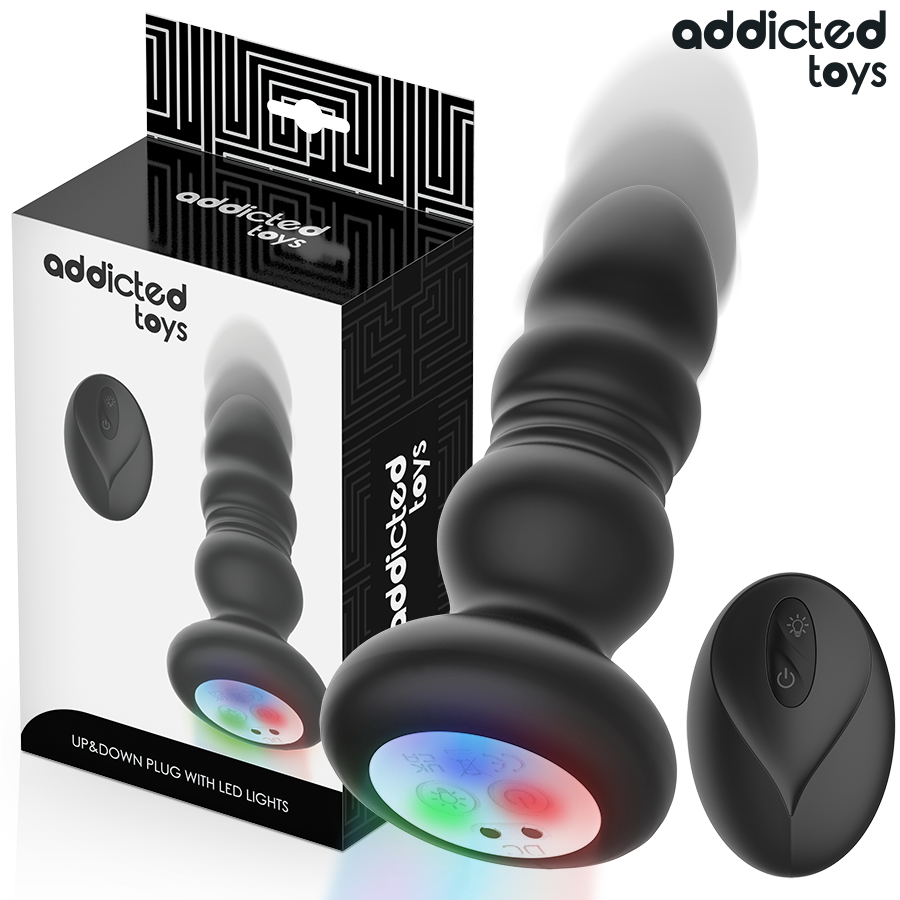 img_220973_9ffedc67df842437321dff92a401bc47_1.png ADDICTED TOYS - TAPPO ANALE ROTANTE E VIBRANTE, LUCE LED, TELECOMANDO - immagine 1