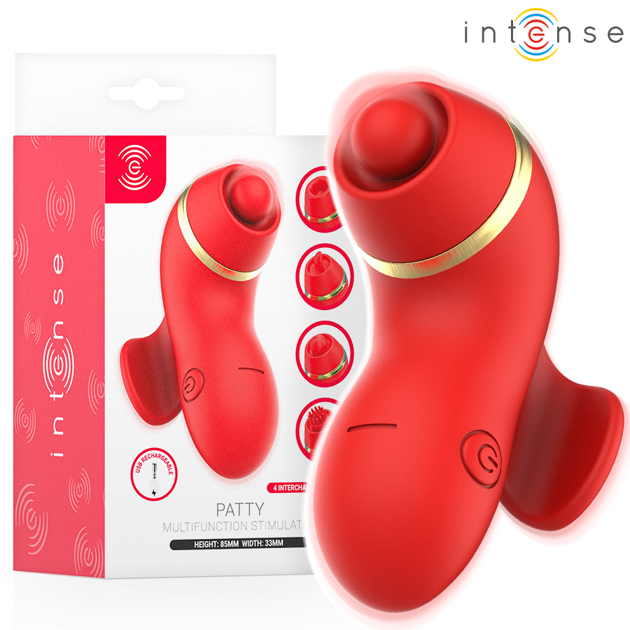 img_221116_03ec352098e5ca6f4f1aaef8d5769a3c_1.png INTENSE - STIMOLATORE PATTY CON 4 TESTINE, ASPIRAZIONE, COLPIMENTO, SOLLETICO E LECCA - immagine 1