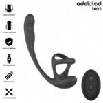 ADDICTED TOYS - PLUG ANALE CON VIBRAZIONE E OSCILLAZIONE A 360? E STIMOLATORE DEI TESTICOLI - immagine 2